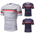 Men's Contrast Striped Slim Casual T-Shirt