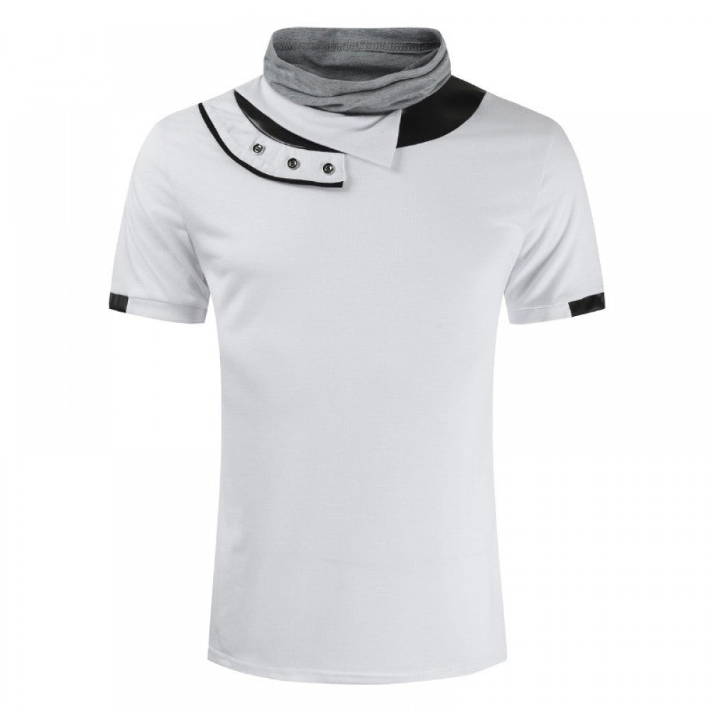 New Arrivals Stitching Color Matching Collar Bottoming Shirt