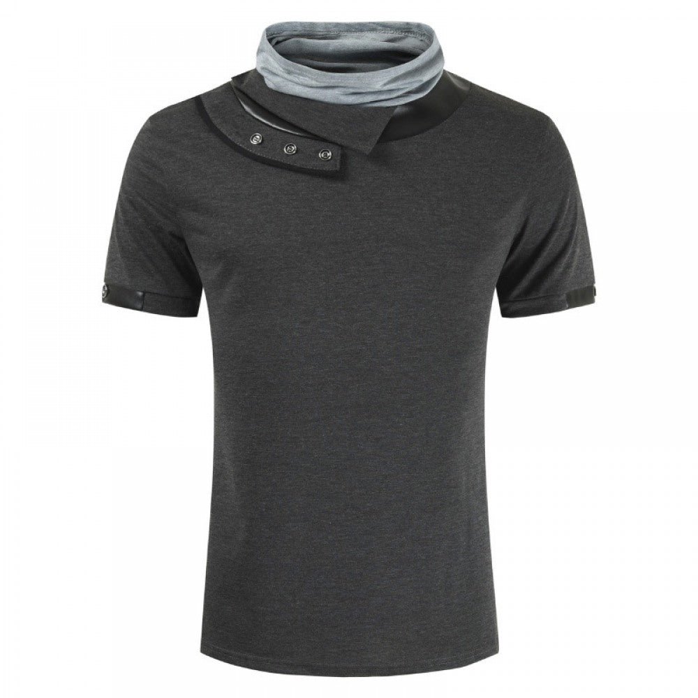 New Arrivals Stitching Color Matching Collar Bottoming Shirt