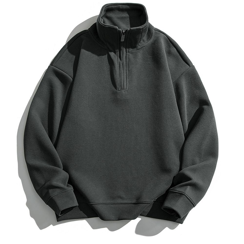 Men's Fashion Half-Zip Hooded Sweatshirt Jacket