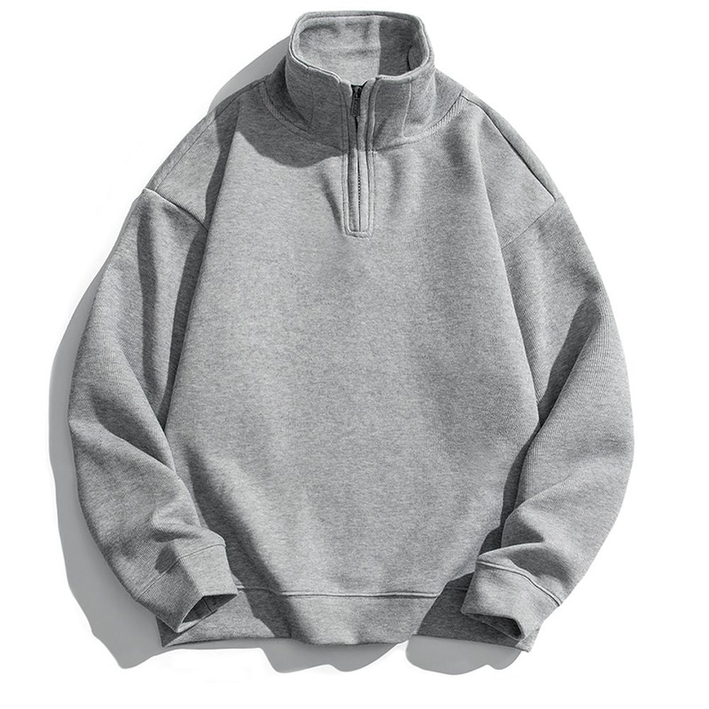 Men's Fashion Half-Zip Hooded Sweatshirt Jacket
