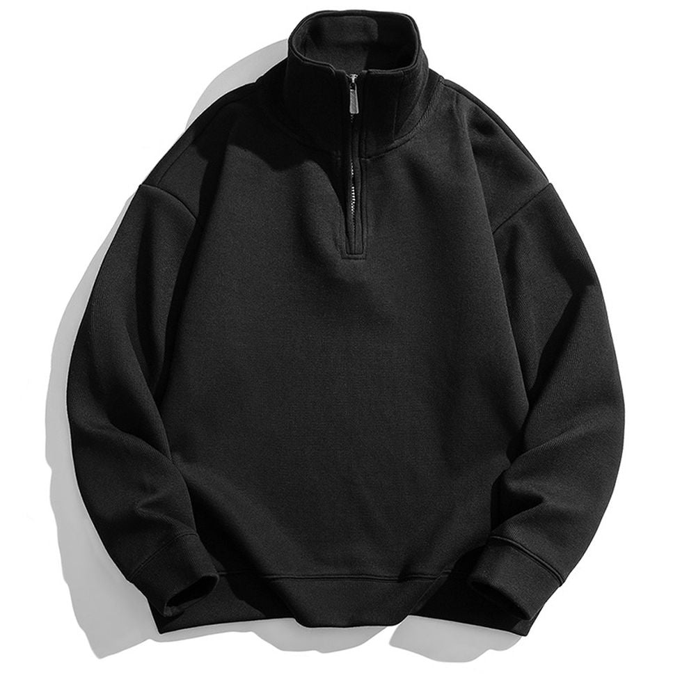 Men's Fashion Half-Zip Hooded Sweatshirt Jacket