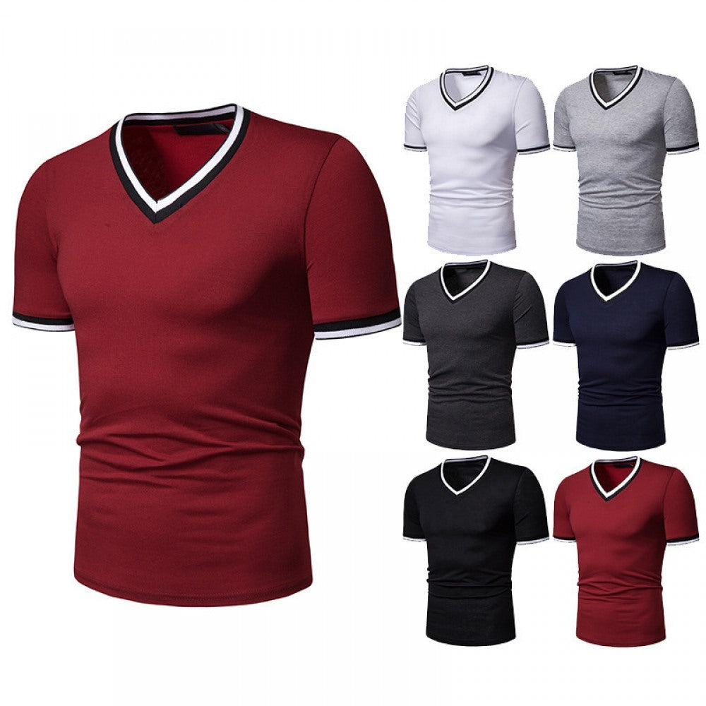 Men's Thin High Stretch V-Neck Short-Sleeved T-Shirt