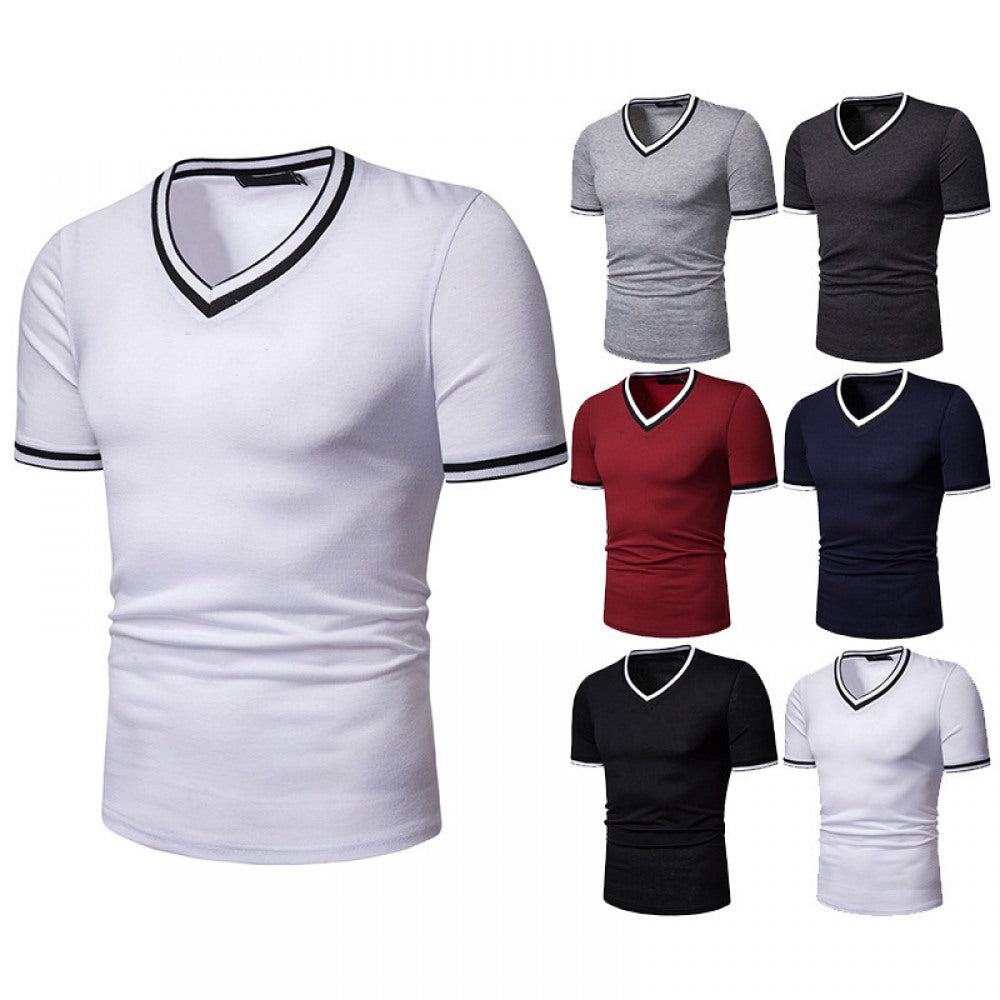 Men's Thin High Stretch V-Neck Short-Sleeved T-Shirt