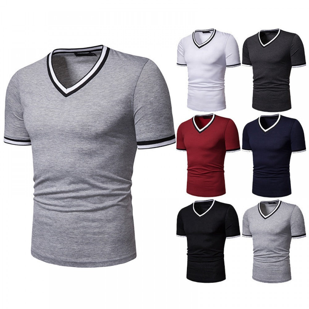 Men's Thin High Stretch V-Neck Short-Sleeved T-Shirt