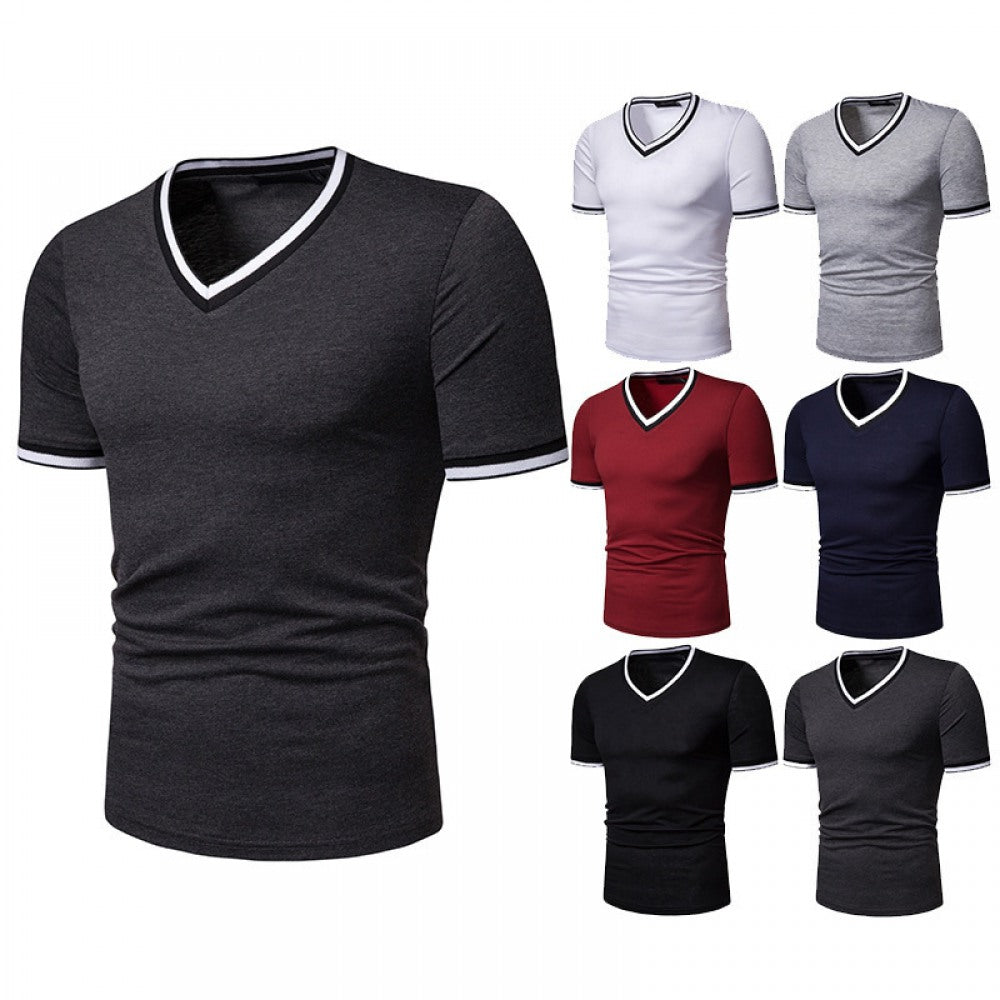 Men's Thin High Stretch V-Neck Short-Sleeved T-Shirt