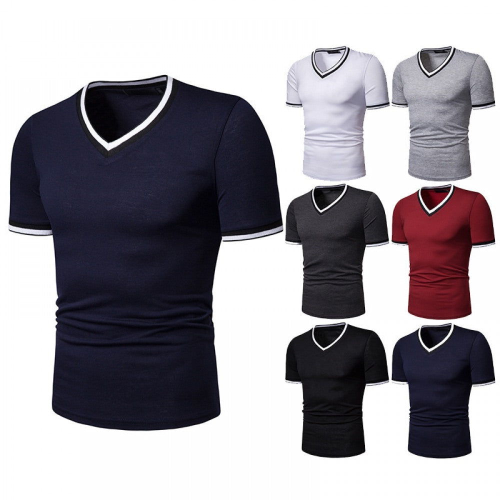 Men's Thin High Stretch V-Neck Short-Sleeved T-Shirt