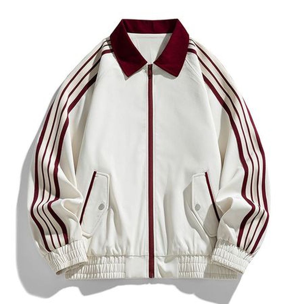 Men's Oversized Loose Sports Top Striped Jacket